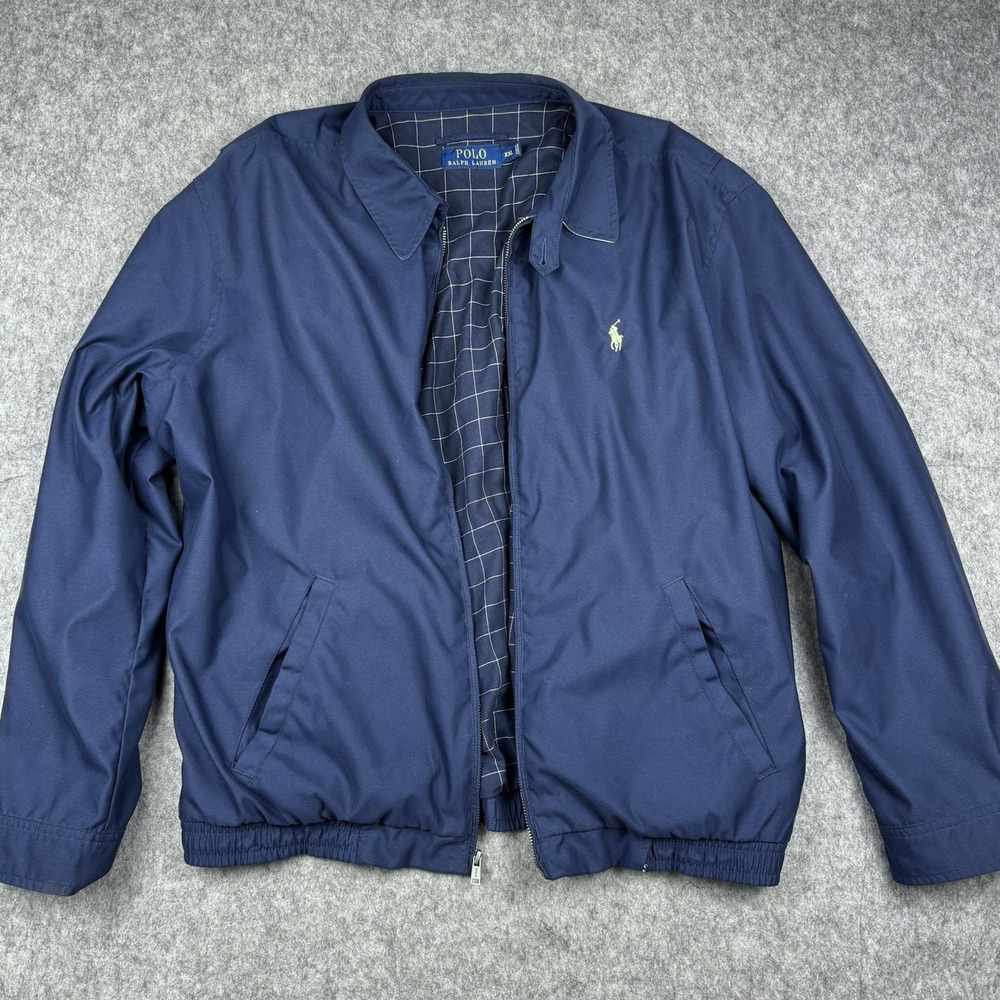 Polo Ralph Lauren XL Blue Windbreaker Jacket Full Zip Golf Harrington Men's